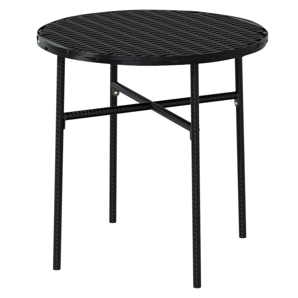 vidaXL 3-Piece Garden Dining Set Poly Rattan Black