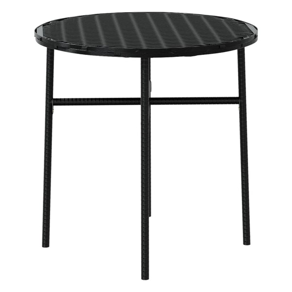 vidaXL 3-Piece Garden Dining Set Poly Rattan Black