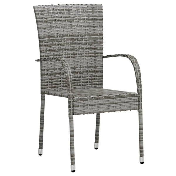 vidaXL 3-Piece Garden Dining Set Poly Rattan Grey