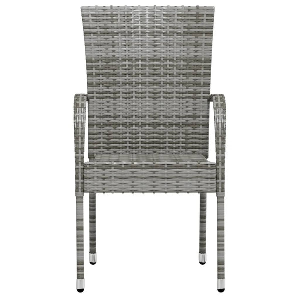 vidaXL 3-Piece Garden Dining Set Poly Rattan Grey