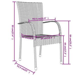 vidaXL 3-Piece Garden Dining Set Poly Rattan Grey