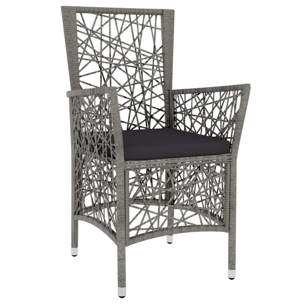 vidaXL 3-Piece Garden Dining Set Poly Rattan Grey