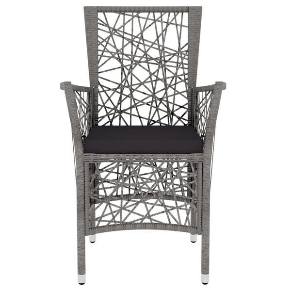 vidaXL 3-Piece Garden Dining Set Poly Rattan Grey