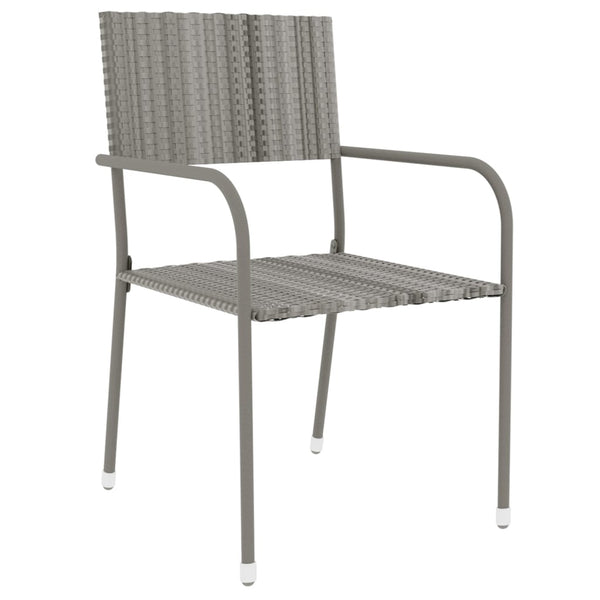 vidaXL 3-Piece Garden Dining Set Poly Rattan Grey