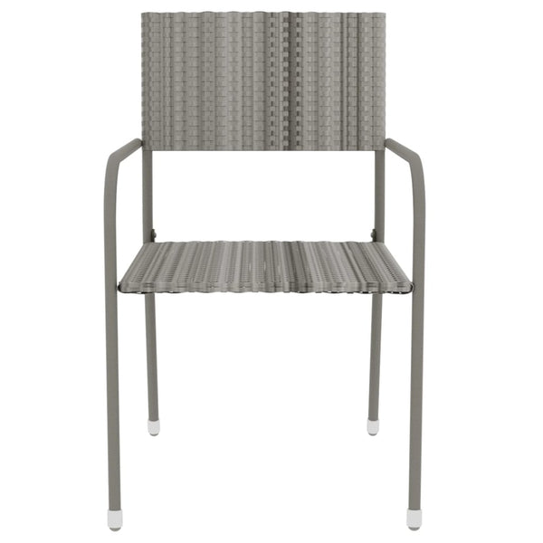 vidaXL 3-Piece Garden Dining Set Poly Rattan Grey