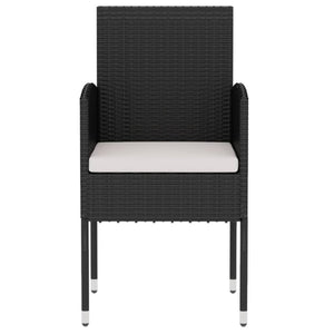 vidaXL 3-Piece Garden Dining Set Poly Rattan Black