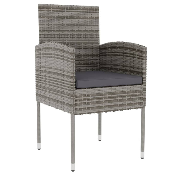 vidaXL 3-Piece Garden Dining Set Poly Rattan Anthracite