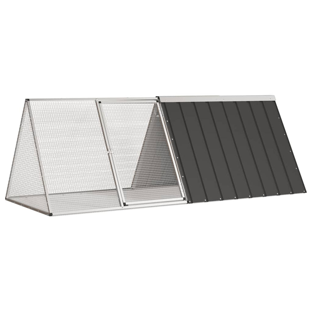 vidaXL Rabbit Cage Anthracite 201.5x80.5x71 cm Galvanized Steel