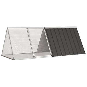 vidaXL Rabbit Cage Anthracite 201.5x80.5x71 cm Galvanized Steel