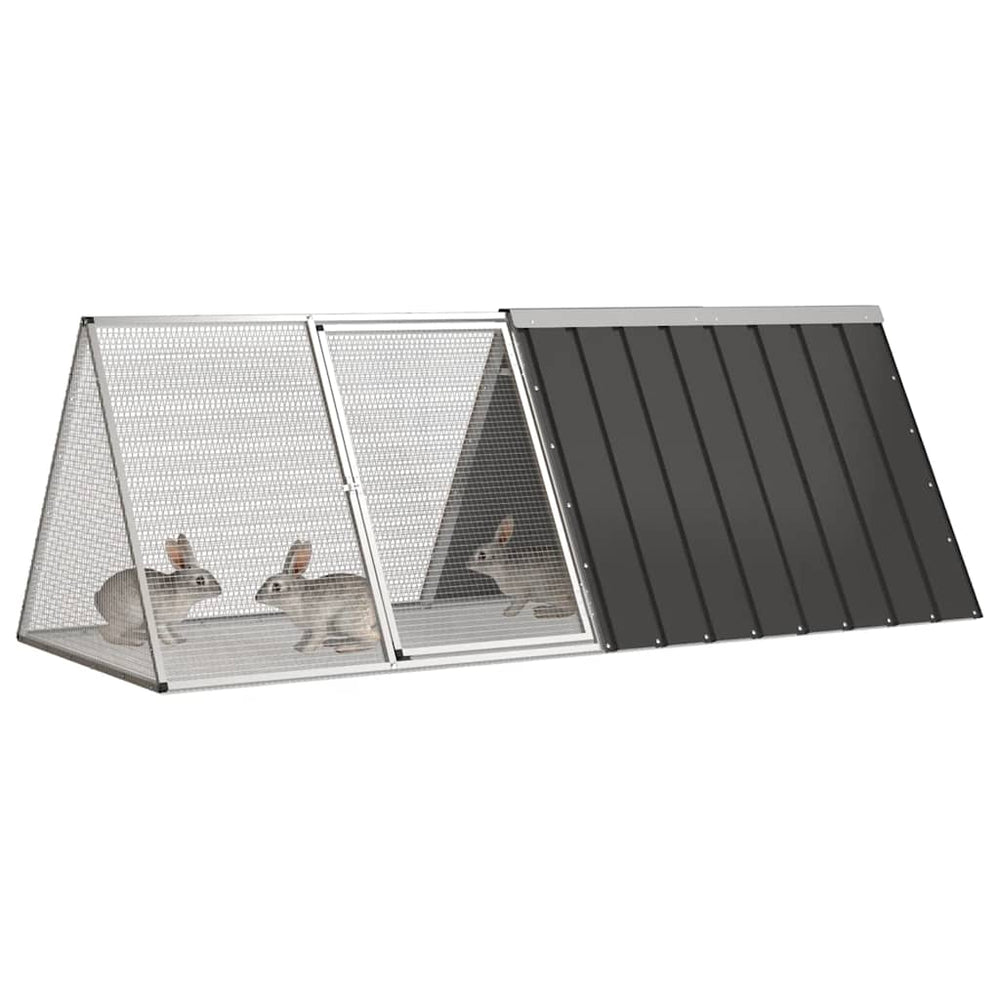 vidaXL Rabbit Cage Anthracite 201.5x80.5x71 cm Galvanized Steel