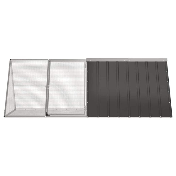 vidaXL Rabbit Cage Anthracite 201.5x80.5x71 cm Galvanized Steel