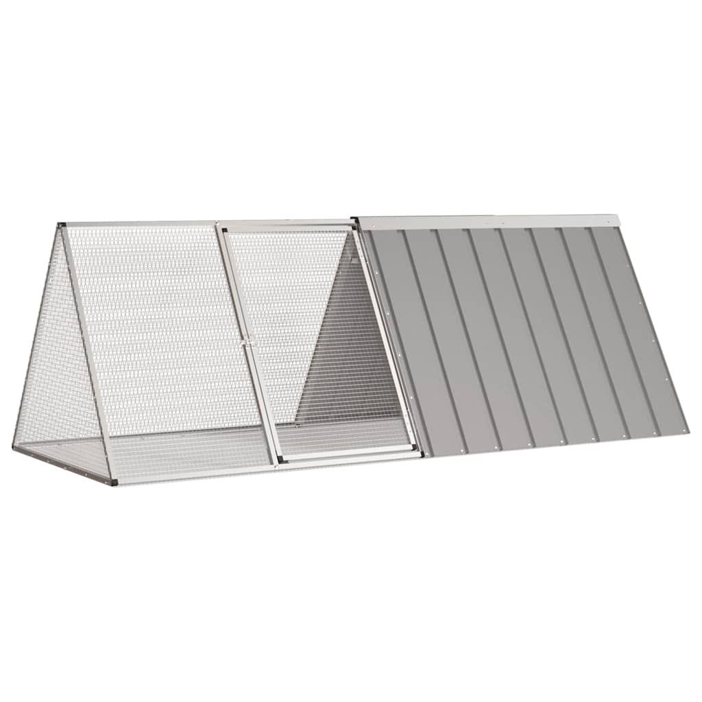 vidaXL Rabbit Cage Gray 201.5x80.5x71 cm Galvanized Steel