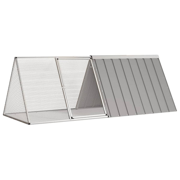 vidaXL Rabbit Cage Gray 201.5x80.5x71 cm Galvanized Steel