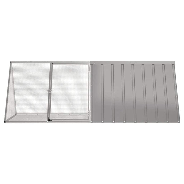 vidaXL Rabbit Cage Gray 201.5x80.5x71 cm Galvanized Steel