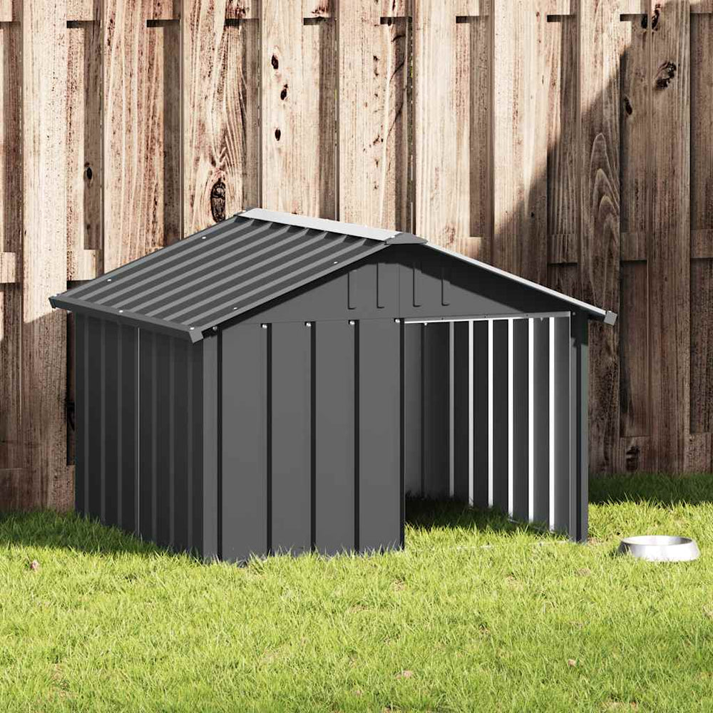 vidaXL Dog Kennel Anthracite 116.5x103x81.5 cm Galvanized Steel