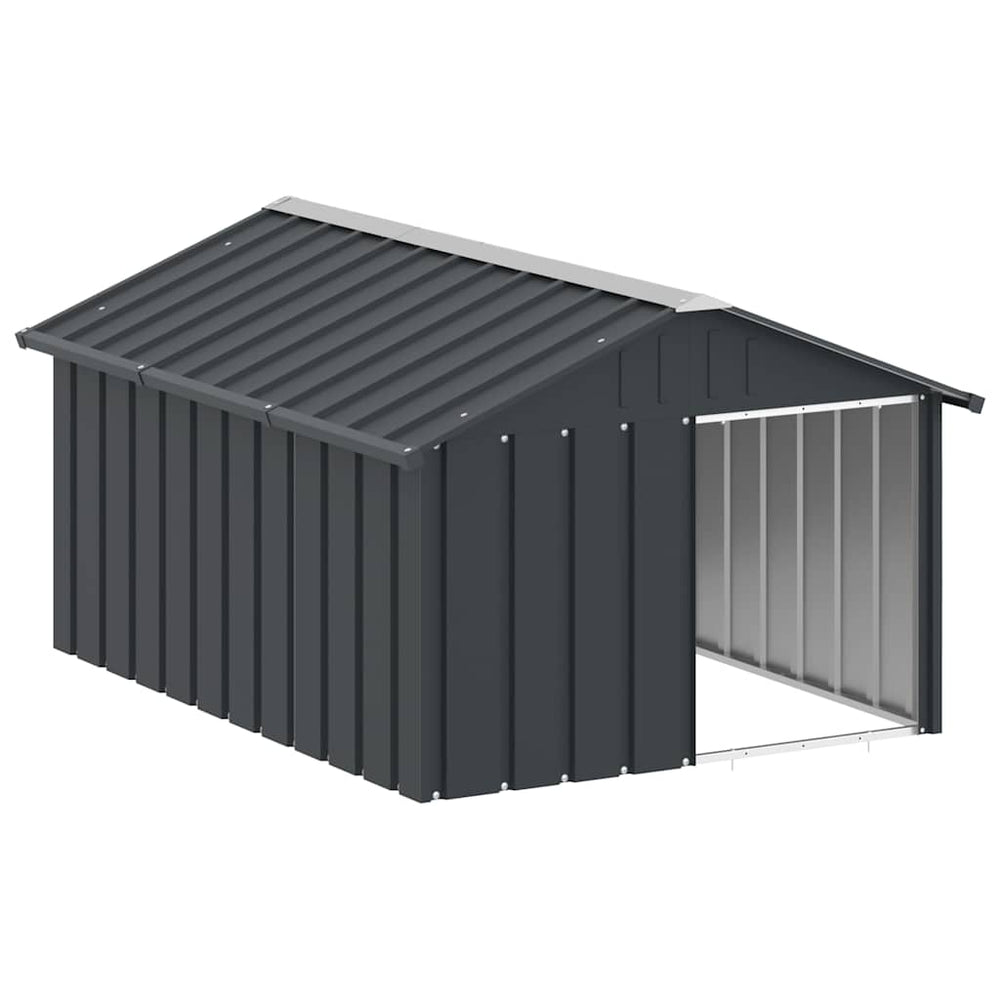 vidaXL Dog Kennel Anthracite 116.5x153x81.5 cm Galvanized Steel