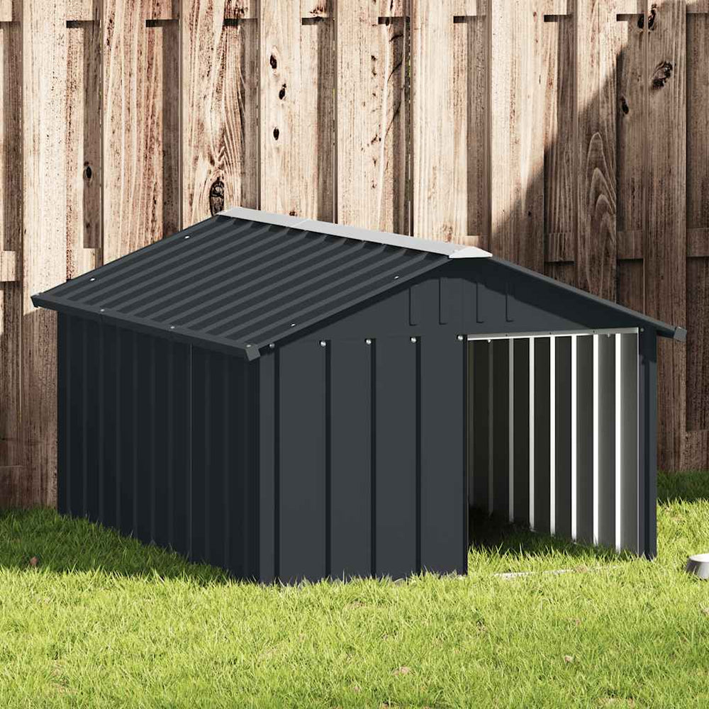 vidaXL Dog Kennel Anthracite 116.5x153x81.5 cm Galvanized Steel
