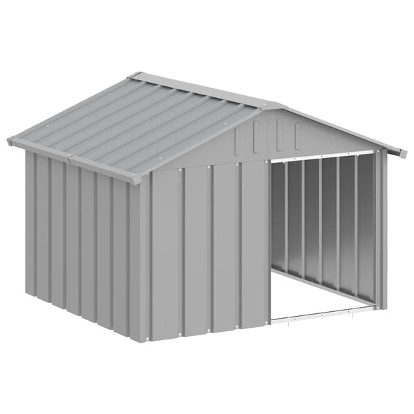 vidaXL Dog Kennel Grey 116.5x103x81.5 cm Galvanized Steel