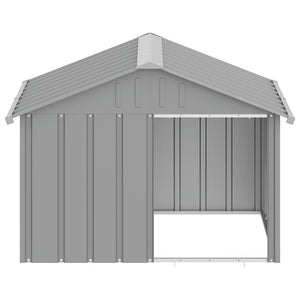 vidaXL Dog Kennel Grey 116.5x103x81.5 cm Galvanized Steel