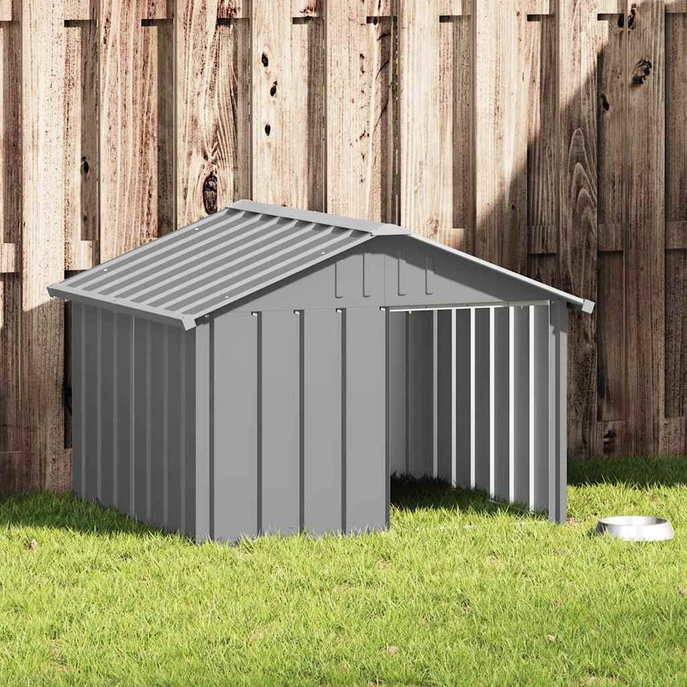 vidaXL Dog Kennel Grey 116.5x103x81.5 cm Galvanized Steel