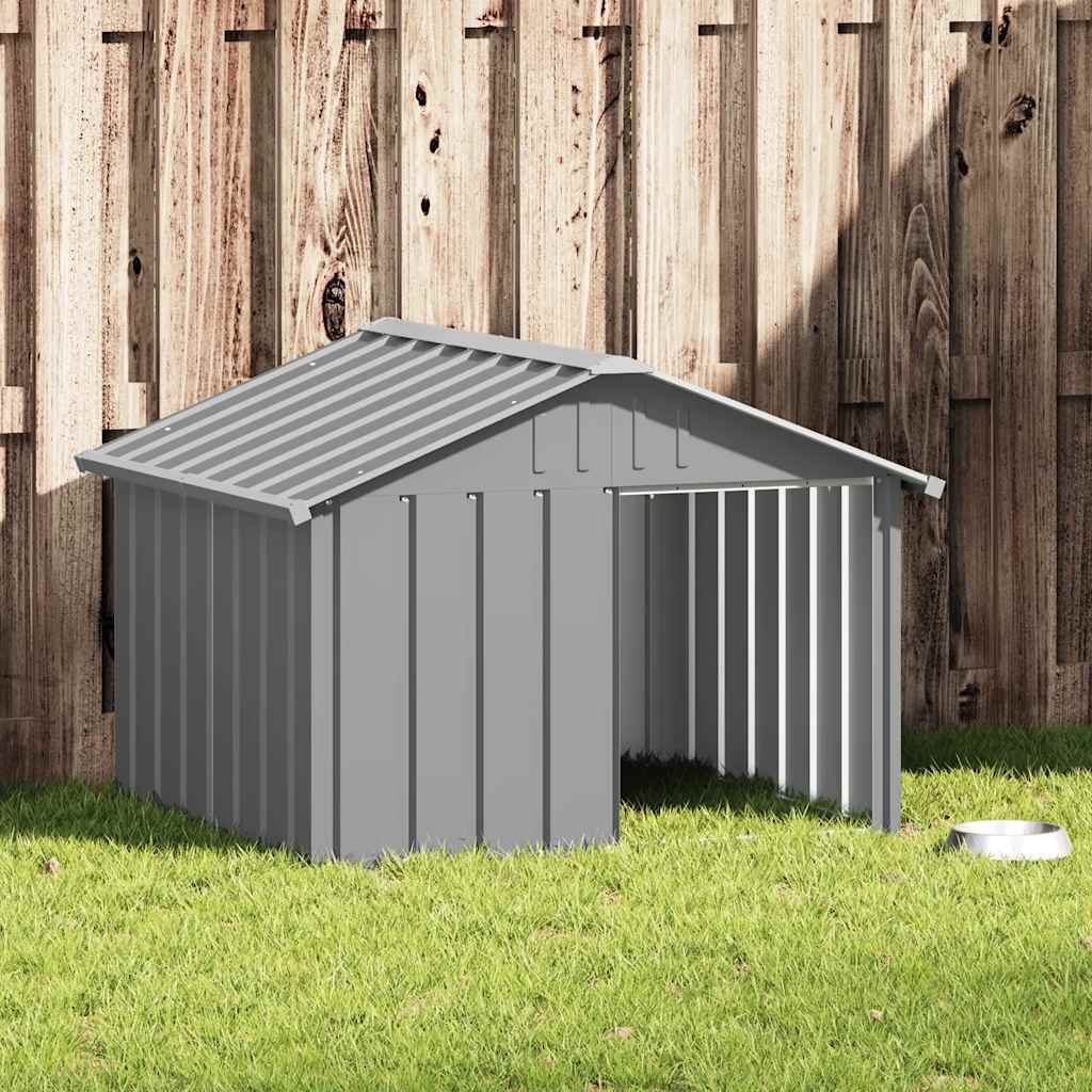 vidaXL Dog Kennel Grey 116.5x103x81.5 cm Galvanized Steel