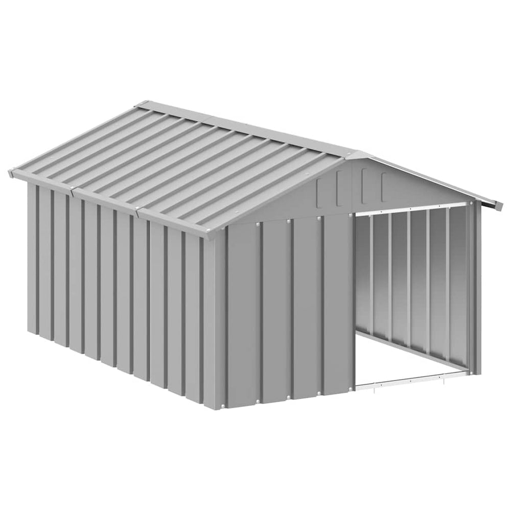vidaXL Dog Kennel Grey 116.5x153x81.5 cm Galvanised Steel