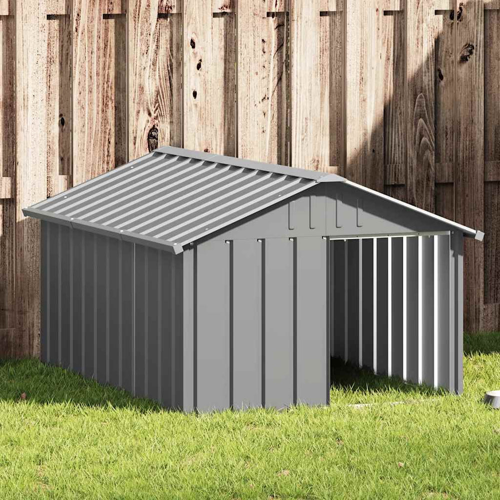 vidaXL Dog Kennel Grey 116.5x153x81.5 cm Galvanised Steel