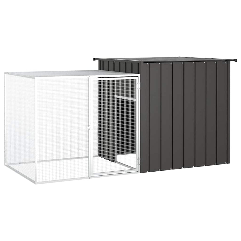 vidaXL Chicken Coop Anthracite 200x91x100 cm Galvanized Steel