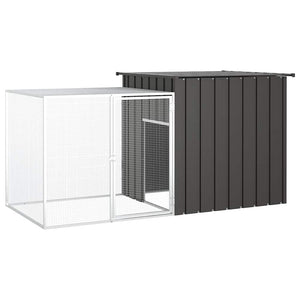 vidaXL Chicken Coop Anthracite 200x91x100 cm Galvanized Steel