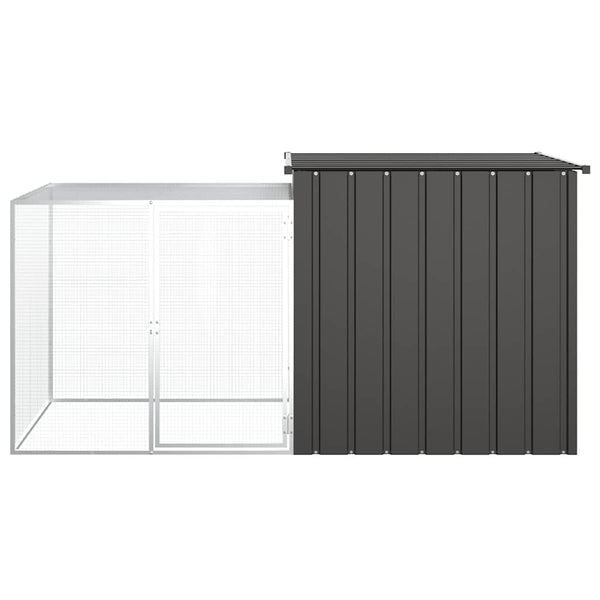 vidaXL Chicken Coop Anthracite 200x91x100 cm Galvanized Steel