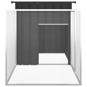 vidaXL Chicken Coop Anthracite 200x91x100 cm Galvanized Steel