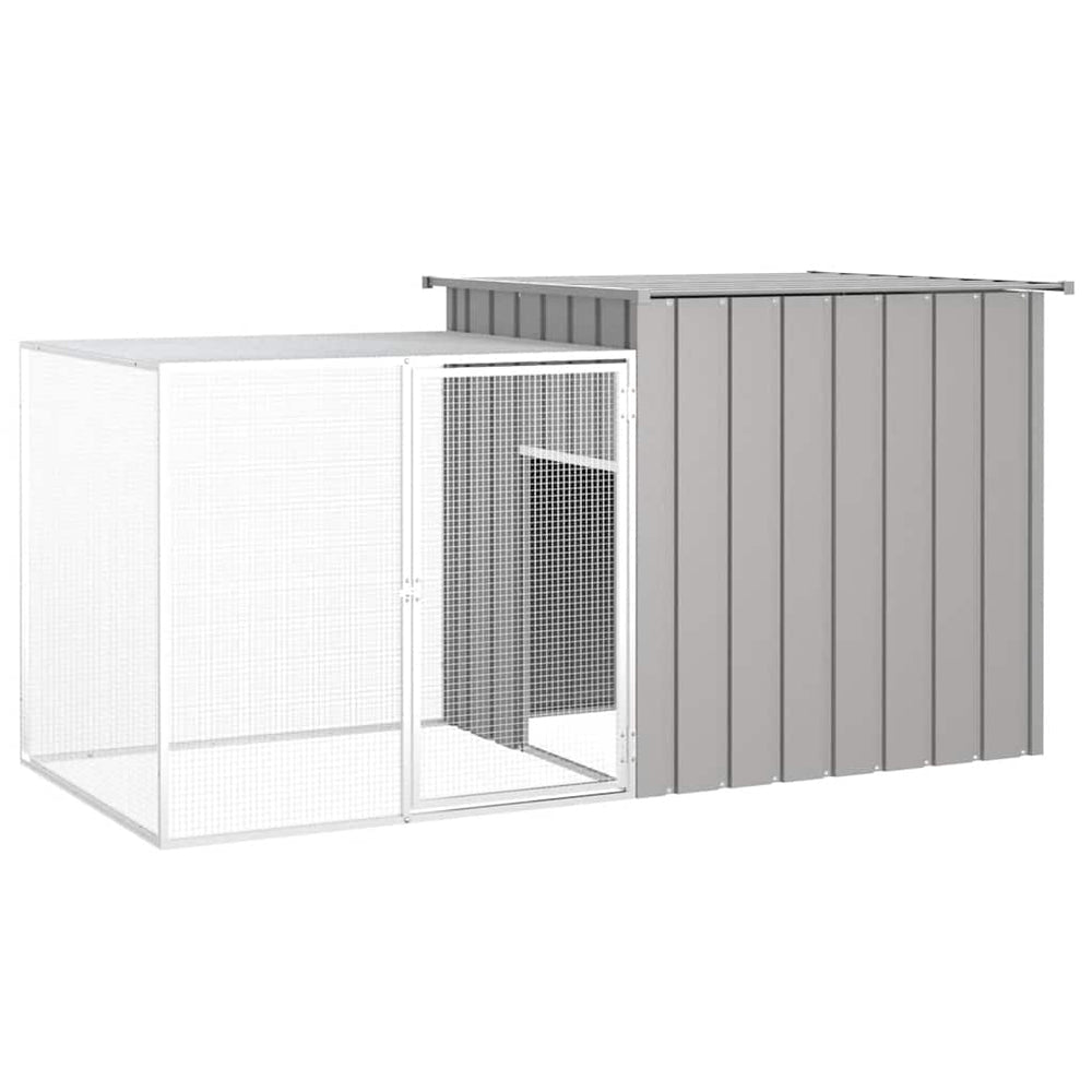 vidaXL Chicken Coop Grey 200x91x100 cm Galvanised Steel