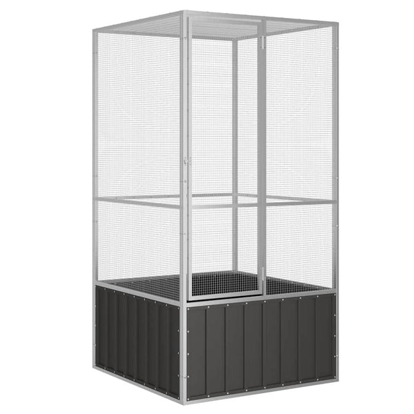 vidaXL Bird Cage Anthracite 111x107x211.5 cm Galvanized Steel