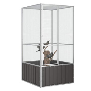 vidaXL Bird Cage Anthracite 111x107x211.5 cm Galvanized Steel