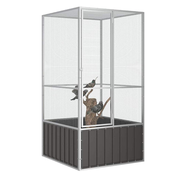 vidaXL Bird Cage Anthracite 111x107x211.5 cm Galvanized Steel
