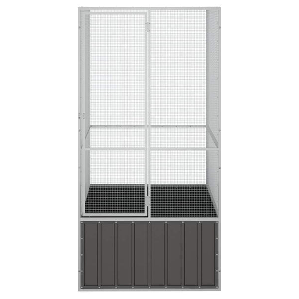 vidaXL Bird Cage Anthracite 111x107x211.5 cm Galvanized Steel