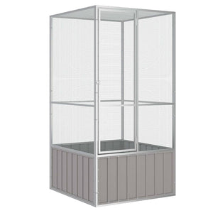 vidaXL Bird Cage Grey 111x107x211.5 cm Galvanized Steel