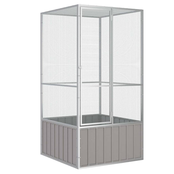 vidaXL Bird Cage Grey 111x107x211.5 cm Galvanized Steel
