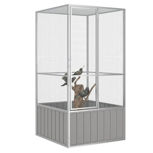 vidaXL Bird Cage Grey 111x107x211.5 cm Galvanized Steel