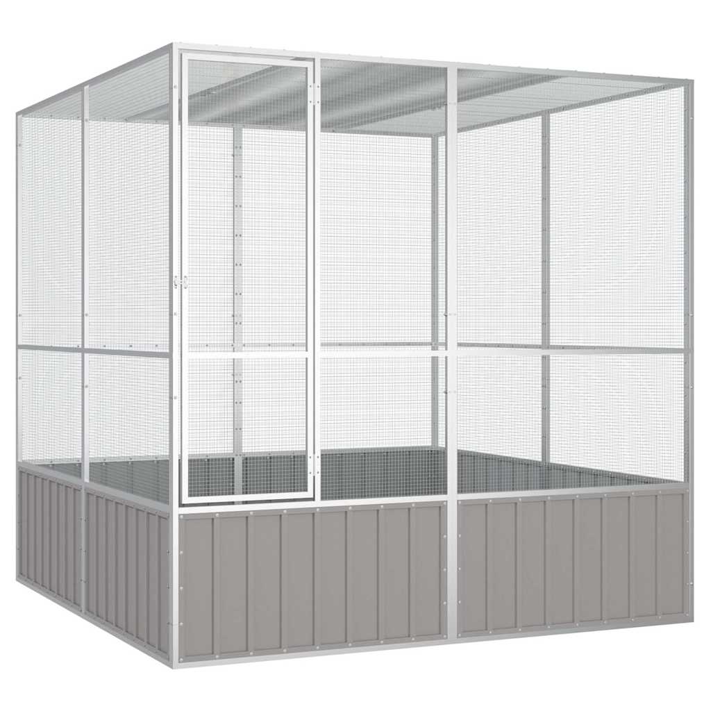 vidaXL Bird Cage Grey 213.5x217.5x211.5 cm Galvanized Steel