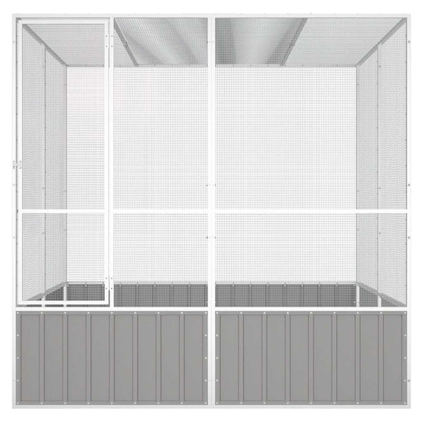 vidaXL Bird Cage Grey 213.5x217.5x211.5 cm Galvanized Steel