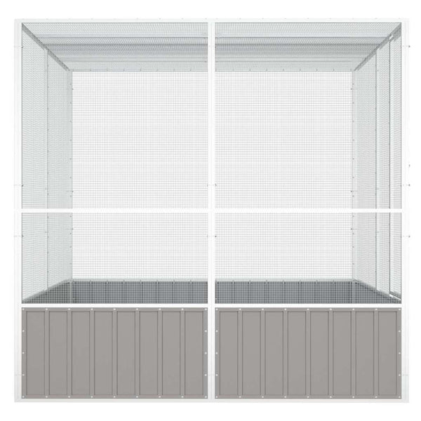 vidaXL Bird Cage Grey 213.5x217.5x211.5 cm Galvanized Steel