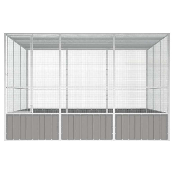 vidaXL Bird Cage Grey 302.5x324.5x211.5 cm Galvanized Steel