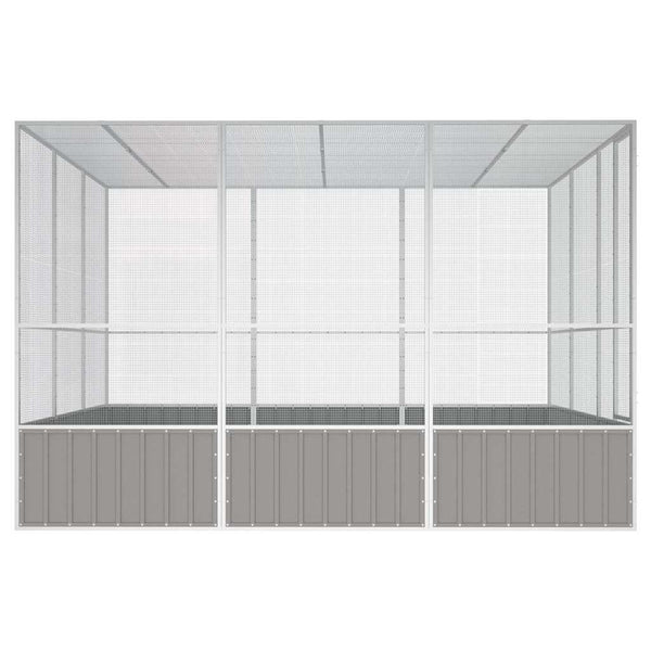 vidaXL Bird Cage Grey 302.5x324.5x211.5 cm Galvanized Steel