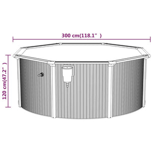 vidaXL Pool with Sand Filter Pump and Ladder 300x120 cm
