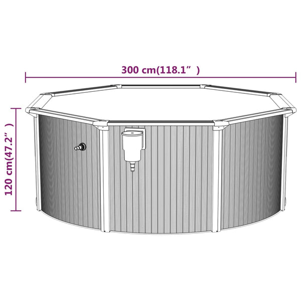 vidaXL Pool with Sand Filter Pump and Ladder 300x120 cm