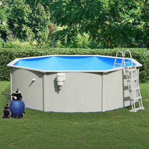 vidaXL Pool with Sand Filter Pump and Ladder 460x120 cm