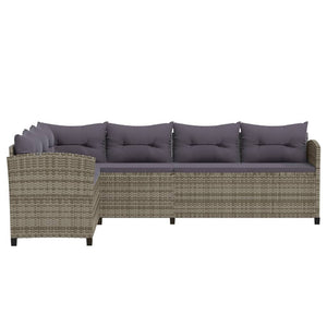 vidaXL 3-Piece Garden Lounge Set with Cushions Poly Rattan Grey