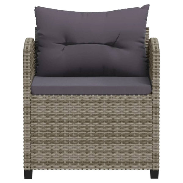 vidaXL 7-piece Garden Lounge Set with Cushions Poly Rattan Grey