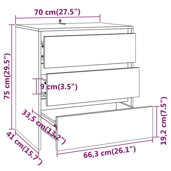 vidaXL 2-Piece Sideboard Concrete Grey Engineered Wood